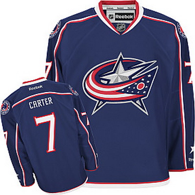 Fashionable and Blue Home NHL Columbus Blue Jackets 7 Jeff Carter Hockey Jersey
